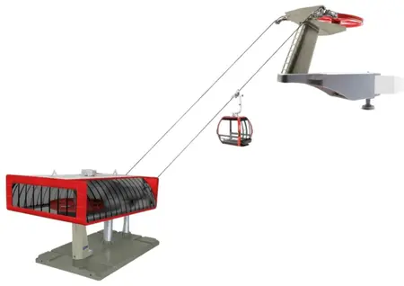 Jägerndorfer ski lift D-Line black/red 1:32