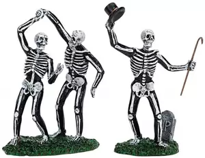 Lemax dancing skeletons s/2 Spooky Town 2007
