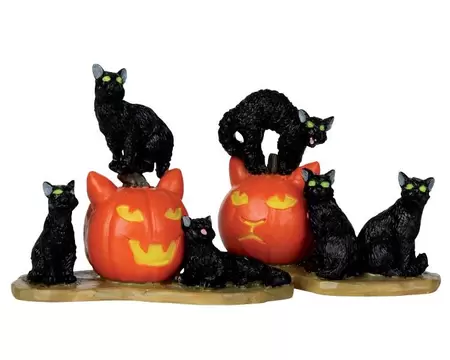 Lemax halloween cats s/2 Spooky Town 2011