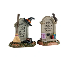 Lemax witch tombstones Spooky Town 2025
