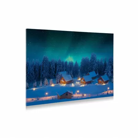 My Village Background Canvas LED Northern Lights 76x56 cm - image 2