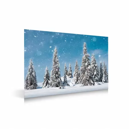 My Village Background Snowy Pine Trees 78x58 cm - image 2